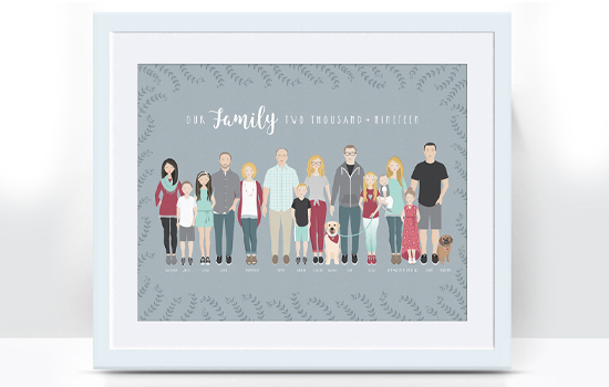 Custom Extended Family Portrait Illustration
