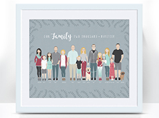 Custom Extended Family Portrait Illustration