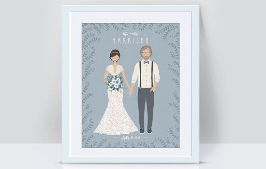 Custom Wedding Portrait Illustration